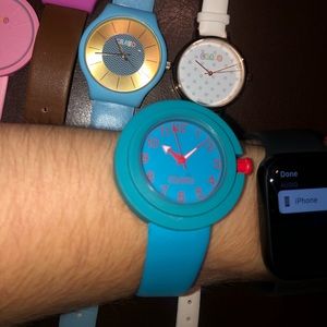 Crayo bright blue / teal / red analog watch